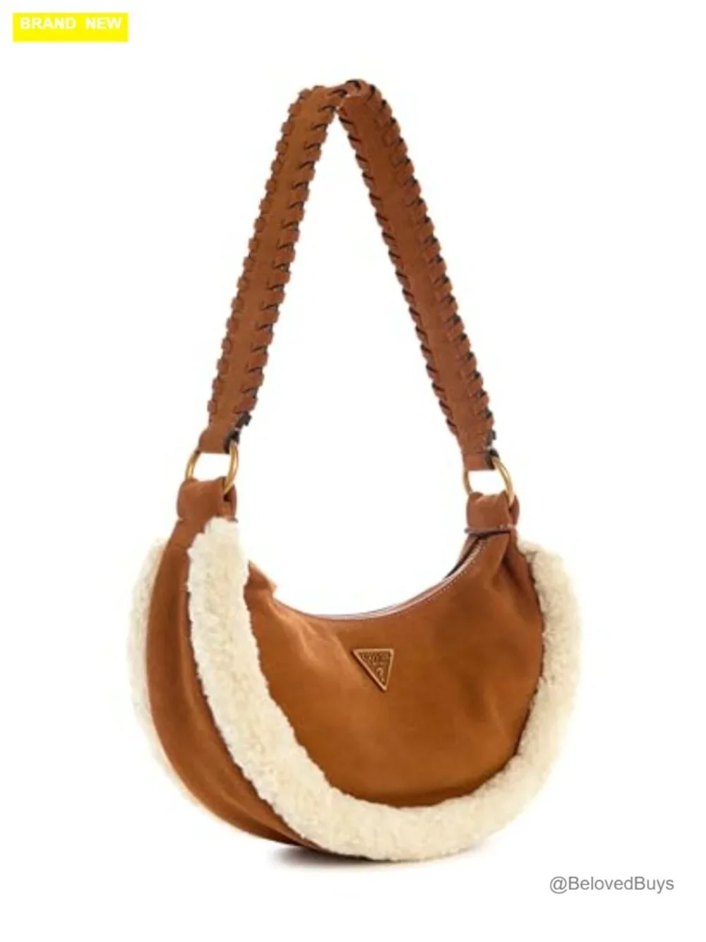 Suede Hobo Bag with Zip Pocket and Card Slips